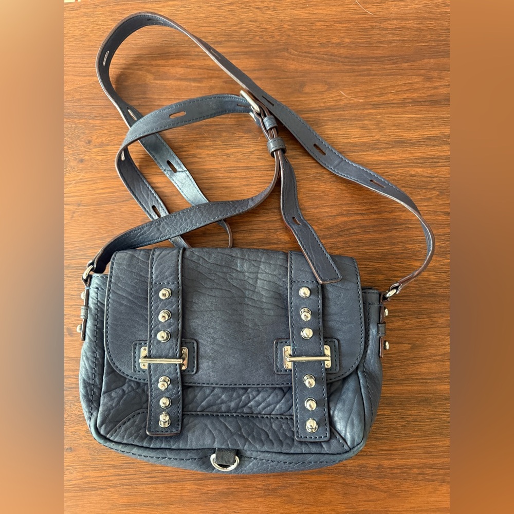 Rebecca Minkoff “Willi” Navy Studded Crossbody Bag - Picture 4 of 13